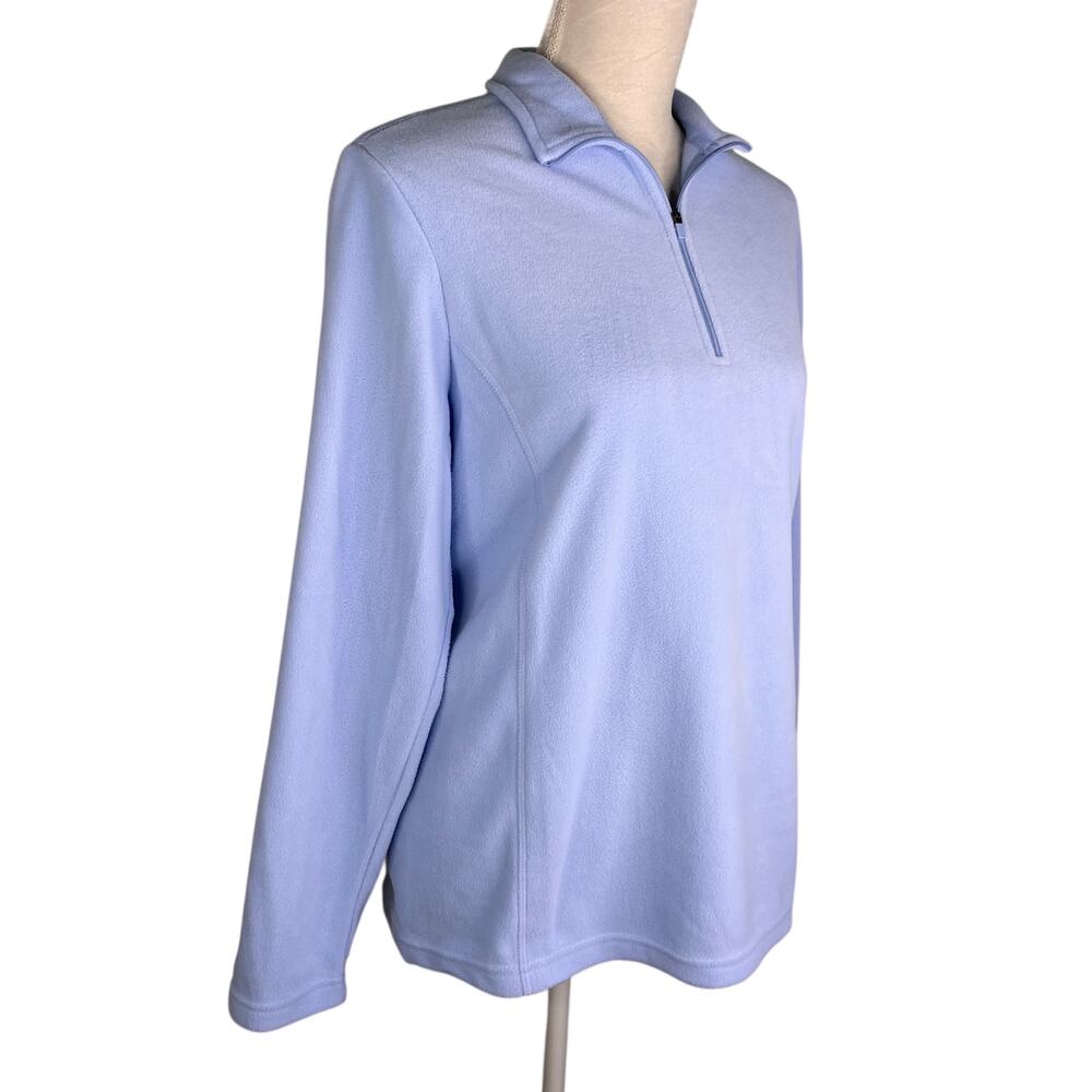 Lands End Anyweather Fleece Quarter Zip Pullover Clear Blue Sky M 10-12 New - Picture 4 of 8